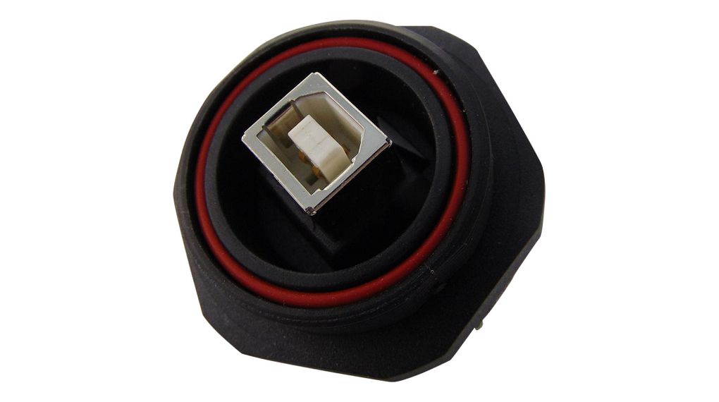 Connector, USB-B 2.0, Prise femelle, Montage sur panneau